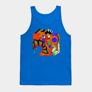 skull dogu knight in ecopop bright pattern zentangle art Tank Top